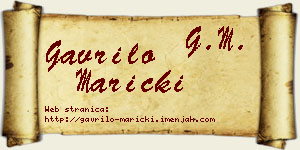 Gavrilo Maricki vizit kartica